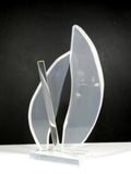 Lucite Acrylic Sailboat Sculpture Signed