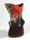 Lava Drip Glaze Vase Brown Orange