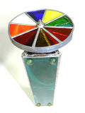 Vintage Stained Glass Kaleidoscope Double Wheel 1970's