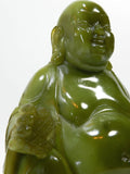 Vintage Sitting Buddha On Lotus Flower Jade Color