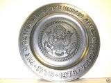 Bicentennial Pewter Collector Plate Eagle USA 1776 - 1976
