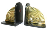 Brass Fan Bookends Hollywood Regency Spain
