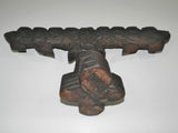 Vintage Medieval Gothic Candle Holder Hand Carved Wood