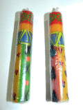 Candle Holders Taper Candlesticks Orange Metal Pair