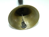 School Bell Brass Hand Held Wood Handle Antique Town Crier