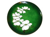 Enamel On Flower Plate Signed Margaret Ratcliff