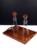 Carafe Barware Set Teak Tray Modern