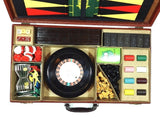 Vintage Gaming Set Attache Case Roulette Chess Dominos Cribbage Backgammon