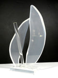 Lucite Acrylic Sailboat Sculpture Signed