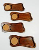 Vintage Kala Wood Tray Set New
