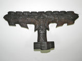 Vintage Medieval Gothic Candle Holder Hand Carved Wood
