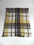 Vintage Mohair Throw Blanket Plaid