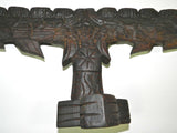 Vintage Medieval Gothic Candle Holder Hand Carved Wood