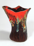 Lava Drip Glaze Vase Brown Orange