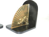 Brass Fan Bookends Hollywood Regency Spain