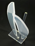 Lucite Acrylic Sailboat Sculpture Signed