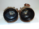 Copper Barrel Music Box Candle Holder Pair