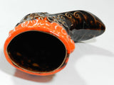 Victorian Ceramic Vase Boot Shoe Brown Orange