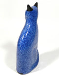 Cat Figurine Porcelain Cobalt Blue
