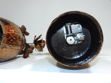 Copper Barrel Music Box Candle Holder Pair