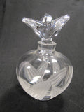 Perfume Bottle Clear Glass Etched
