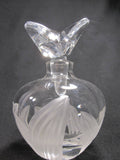 Perfume Bottle Clear Glass Etched