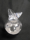 Perfume Bottle Clear Glass Etched