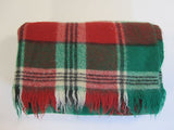 Vintage Wool Blanket Queen Plaid