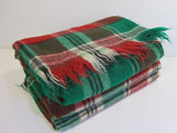 Vintage Wool Blanket Queen Plaid