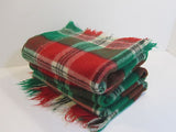 Vintage Wool Blanket Queen Plaid