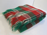 Vintage Wool Blanket Queen Plaid