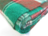 Vintage Wool Blanket Queen Plaid