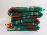 Vintage Wool Blanket Queen Plaid