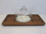 Teak Tray With Glass Dome
