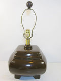 Mid Century Modern Brown Ceramic Lamp