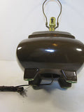 Mid Century Modern Brown Ceramic Lamp