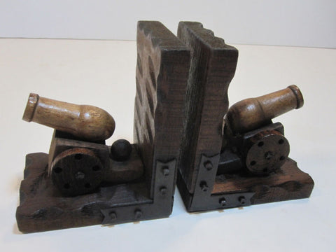 Cannon Bookends Wood