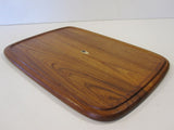 Teak Tray Glass Dome Modern