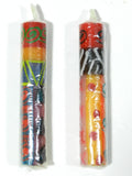 Taper Candles Handmade Hand Painted Unscented Pair 4 3/4"