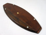 Vintage Wood Tray Ceramic Tile Stainless Knife Japan