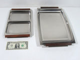 Danish Serving Tray Stainless Steel And Teak Vintage