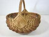 Wicker Splint Basket Signed 8"