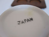 Vintage Salt & Pepper Shaker Ceramic Wood Tray Japan