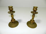 Bronze Candlesticks Candle Holder Spain Pair