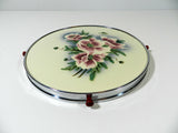 Reverse Painted Glass Plate Vintage