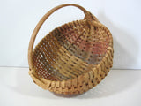 Wicker Splint Basket Signed 8"