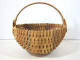 Wicker Splint Basket Signed 8"