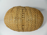Vintage Green Market Gathering Basket Woven Buttock Buttocks