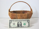Wicker Splint Basket Signed 8"