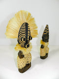 African Rain God Water Spirit  Wood Folk Art Figurine